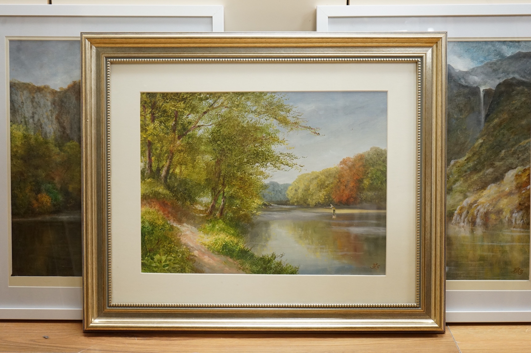 EAS, four oils, landscapes and riverscapes to include ‘The Derwent Matlock, Derbyshire’, each initialled, largest 29 x 39cm